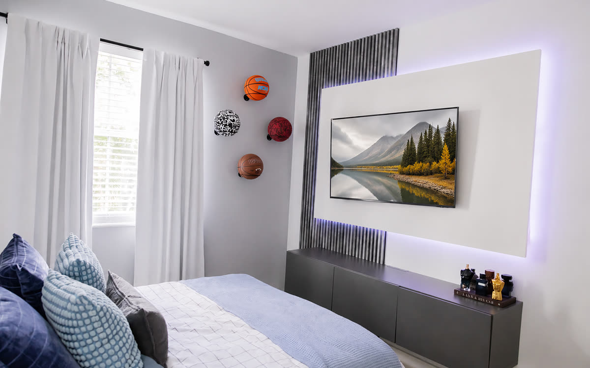 Pared de TV y muebles a medida